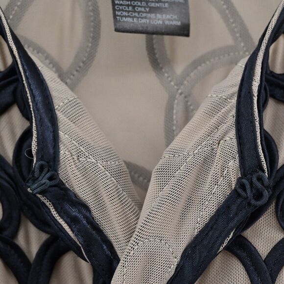 CHICOS Jacket Womens Size 8 Black Swirl Ribbon Sheer Mesh Travelers Collection - Picture 4 of 14